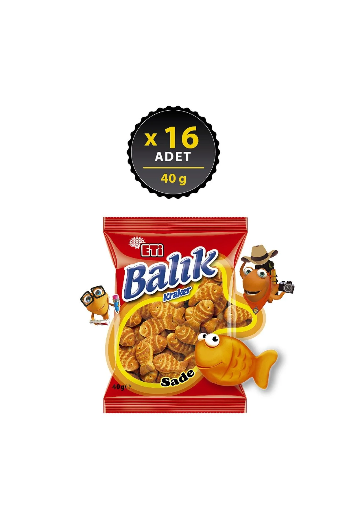 Eti Balık Kraker 40 g x 16 Adet - 40 gr Diğer Fiyatı