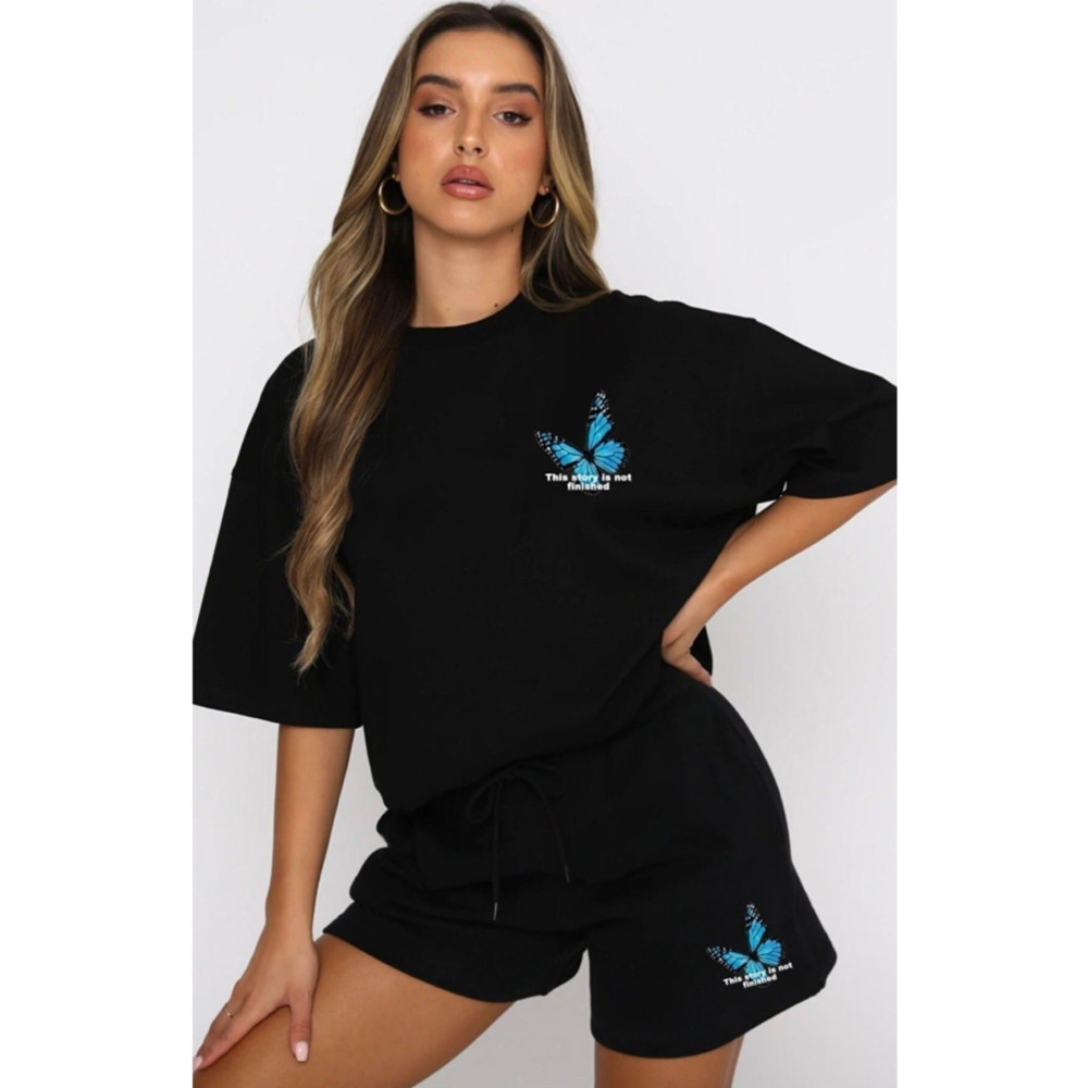 trendypassion Kelebek Tasarım Spor Şort Takım XXL Beden Kadın Giyim Fiyatı