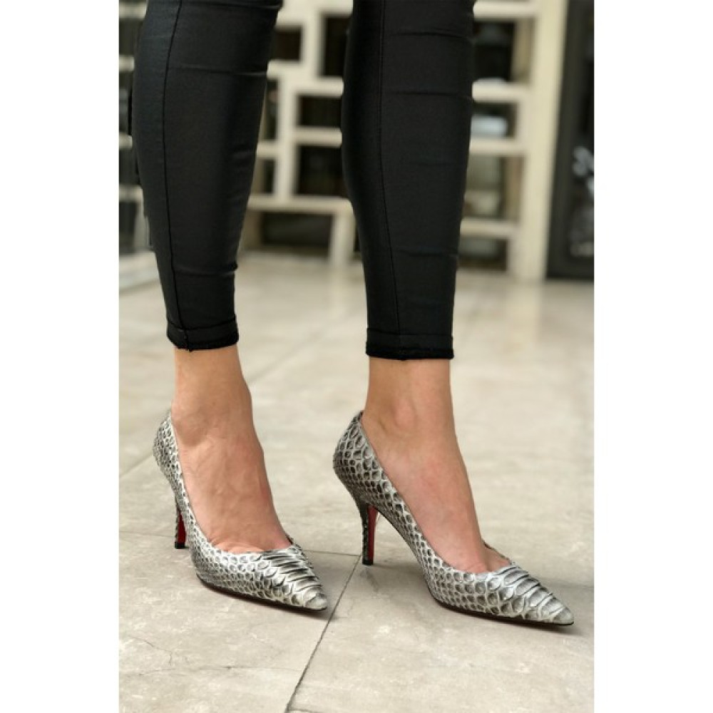 Trendytopuk Siyah Beyaz Deri Stiletto - Hazel Topuklu Ayakkabı Fiyatı