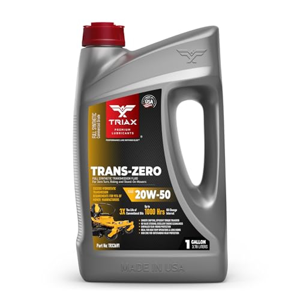 TRIAX Trans Zero 20W-50 Full Synthetic Hydro-Static Transmission Oil for Zero-Turn Mowers (1 Gallon)