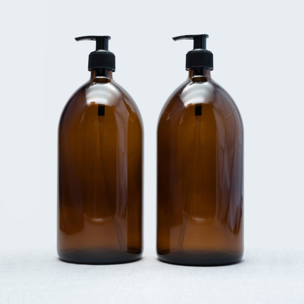 Trichi Design 1000ML Amber Kahverengi Cam Sıvı Sabunluk ( 2 Adet ) TRCH-524 Sabunluk Fiyatı