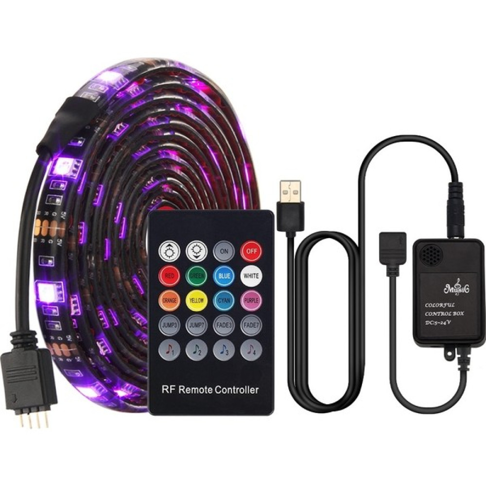 Triline Ses Destekli Rgb Kumandalı USB Şerit LED Aydınlatma - 100 cm Led Aydınlatmalar Fiyatı