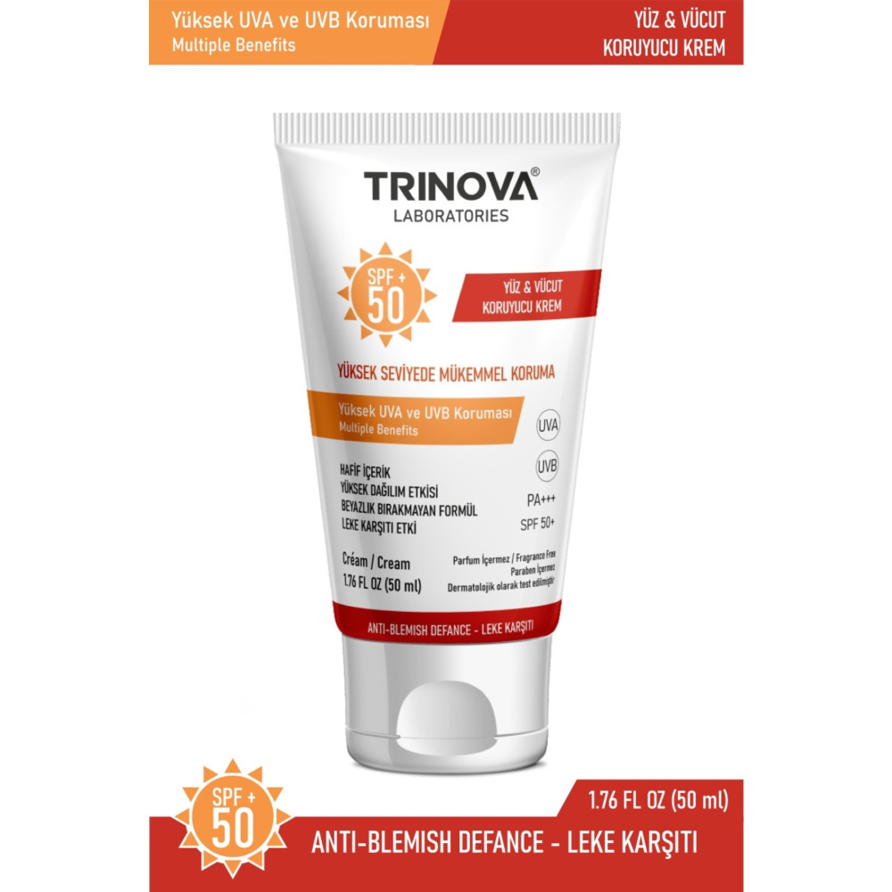 Trinova Leke Karşıtı Spf +50 Güneş Kremi 50ml Güneş Kremleri ve Losyonları Fiyatı