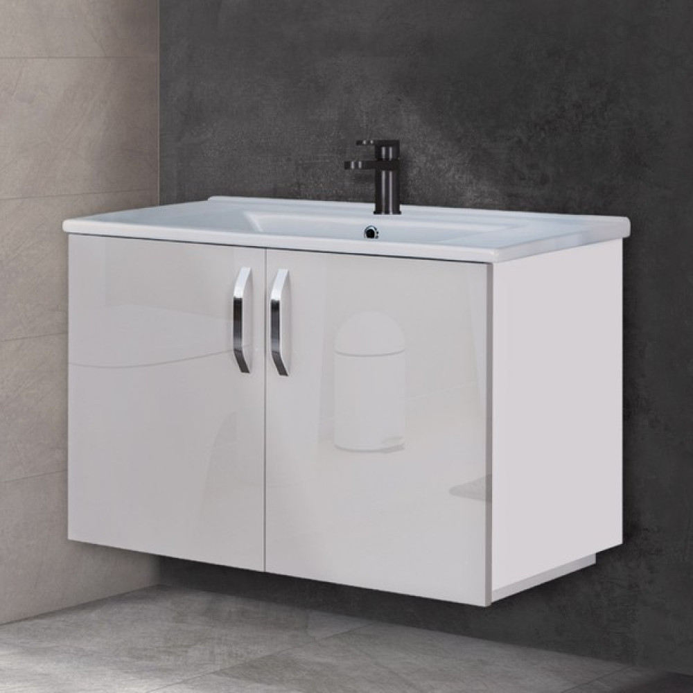 Trio Modül Asmira Lavabolu Alt Dolap - 82 cm - Açık Gri Banyo Dolabı / Mobilyası Fiyatı