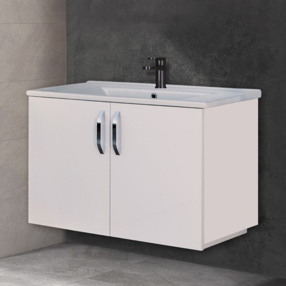 Trio Modül Asmira Lavabolu Alt Dolap - 82 cm - Beyaz Diğer Fiyatı