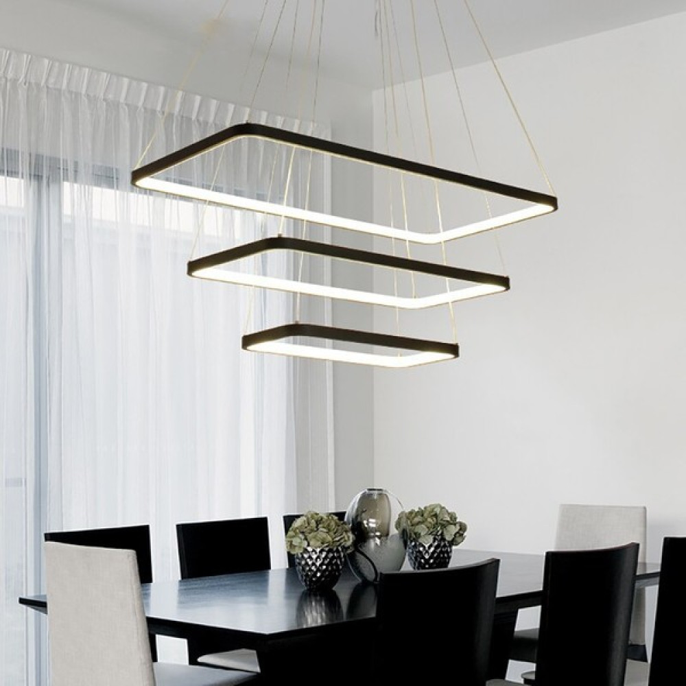 Triolux TRA30067 Eco 80*50 cm LED Avize Sarkıt Ovalköşe Üç4gen - Işık Rengi 6500K Soğuk Beyaz - Antrasit Avize Fiyatı