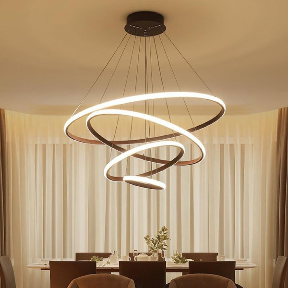 Triolux TRA30104 Eco Ø100 cm LED Avize Sarkıt Mını4 - Işık Rengi 4000K Doğal Beyaz - Siyah Avize Fiyatı