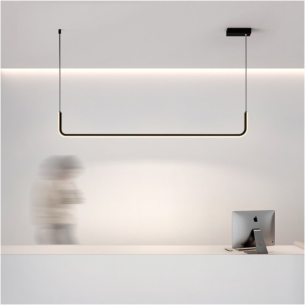 Triolux TRA80014 Eco 100 cm LED Avize Sarkıt U Rod - Işık Rengi 4000K Doğal Beyaz - Siyah Avize Fiyatı
