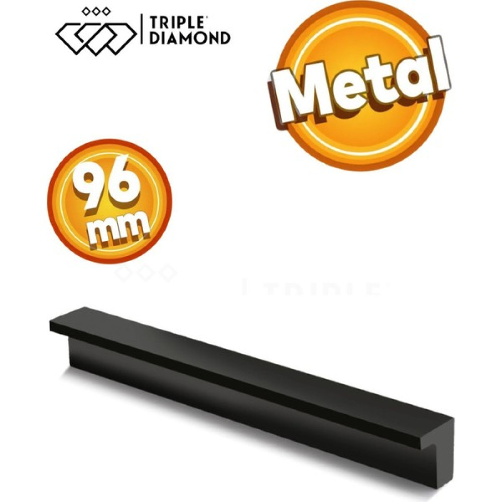 Triple Diamond 96 mm Mat Siyah Çekmece Kulpları Dolap Mobilya Kulp Kulpu 1 Adet ( 9.6 cm ) = 96MM Oto Boyaları Fiyatı