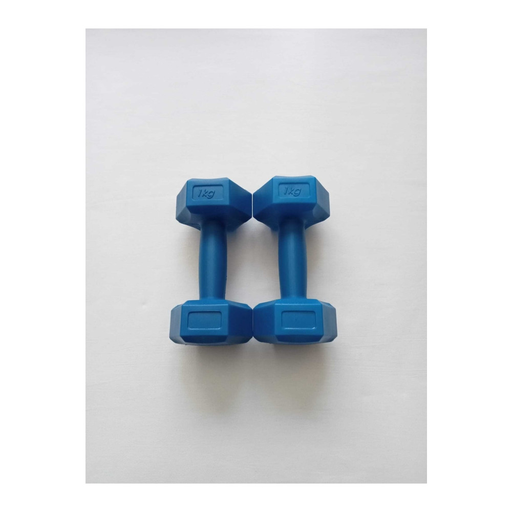 TRİTEX 1kg X 2adet Köşeli Vinyl Kaplı Mavi Dambıl Ağırlık Seti Dambıllar & El / Ayak Ağırlıkları Fiyatı