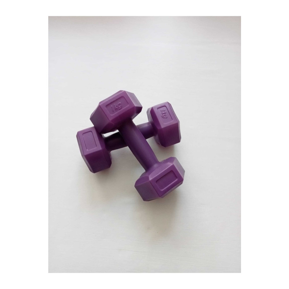 TRİTEX 1kg X 2adet Köşeli Vinyl Kaplı Mor Dambıl Ağırlık Seti Dambıllar & El / Ayak Ağırlıkları Fiyatı
