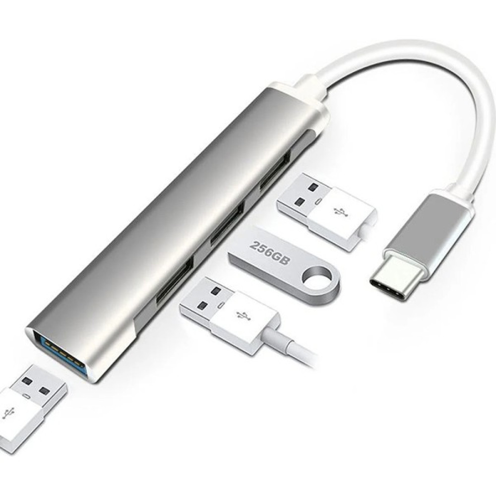 TrkTech Type - C 4 Girişli USB Çoğaltıcı Type-C To USB Hub 4 Ports - Gümüş Oto Boyaları Fiyatı
