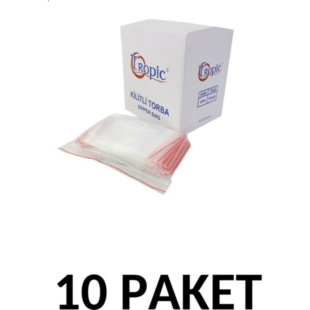 Tropic 10 Paket Kilitli Naylon Torba 23X31 Kilitli Poşet (250Lİ) Oto Boyaları Fiyatı