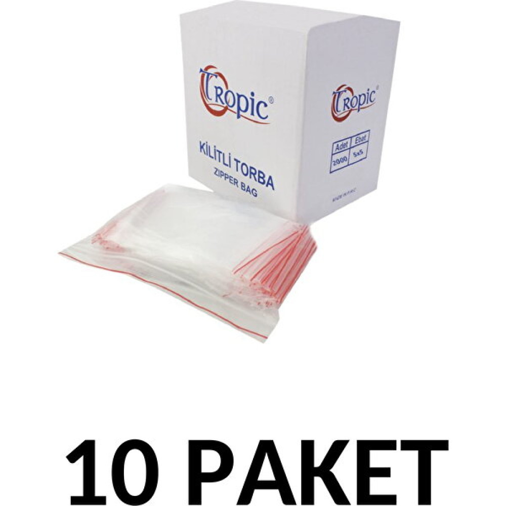 Tropic 10 Paket Kilitli Torba Kilitli Poşet 5x5 cm (2000 Li) Buzdolabı Poşeti Fiyatı