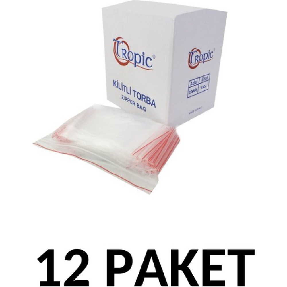 Tropic 12 Paket Kilitli Torba Kilitli Poşet 5x5 cm (2000 Li) Oto Boyaları Fiyatı