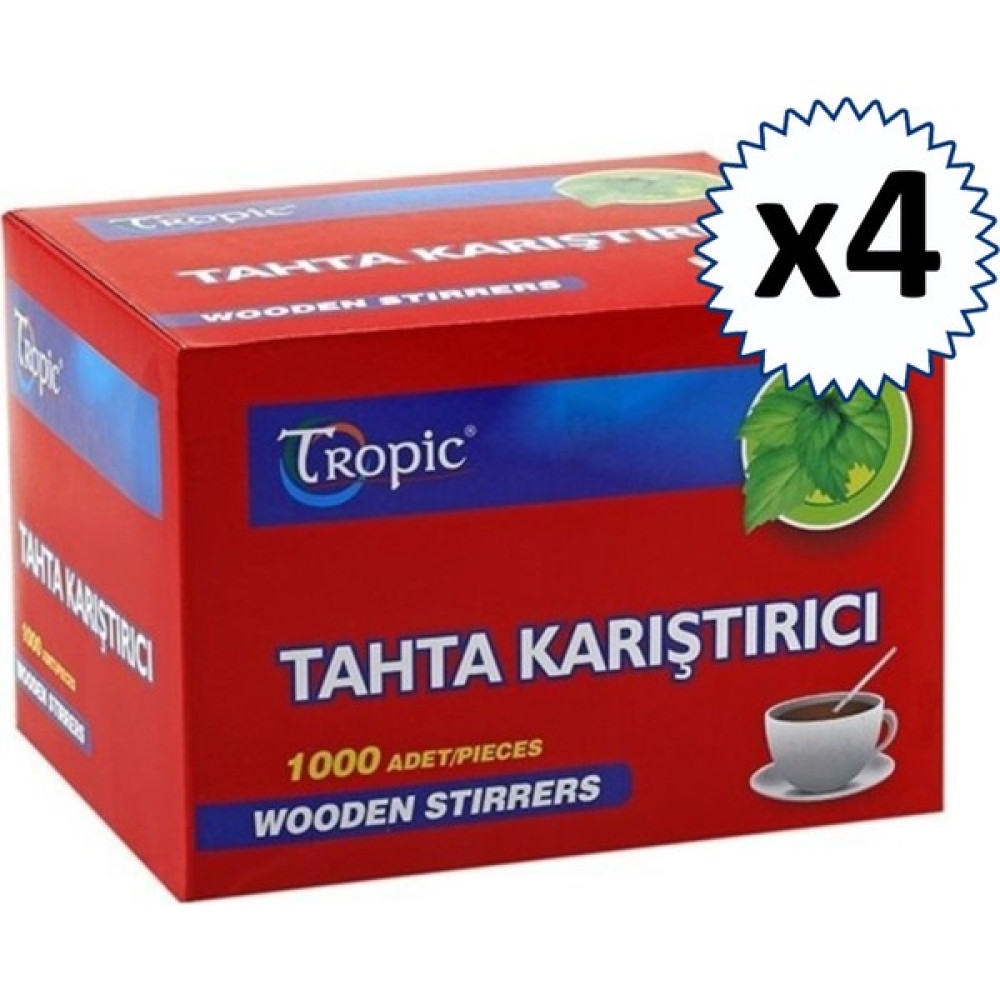 Tropic Çay Kahve Tahta Karıştırıcı 1000'li x 4 Mutfak Sarf Malzemeleri Fiyatı