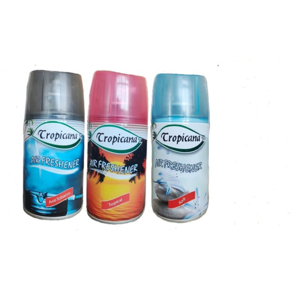 Tropicana Air Freshener Oda Kokusu Anti Tobacco + Tropikal + Soft Otomatik Makina Yedek Parfüm Spreyi 260 ml x 3 Adet Oda Kokusu Fiyatı