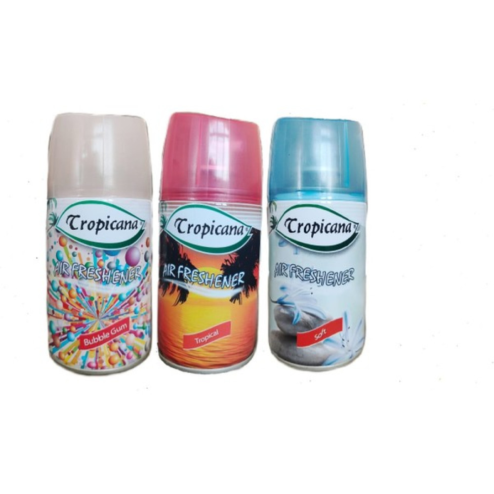 Tropicana Air Freshener Oda Kokusu Bubble Gum + Tropikal + Soft Otomatik Makina Yedek Parfüm Spreyi 260 ml x 3 Adet Oda Kokusu Fiyatı