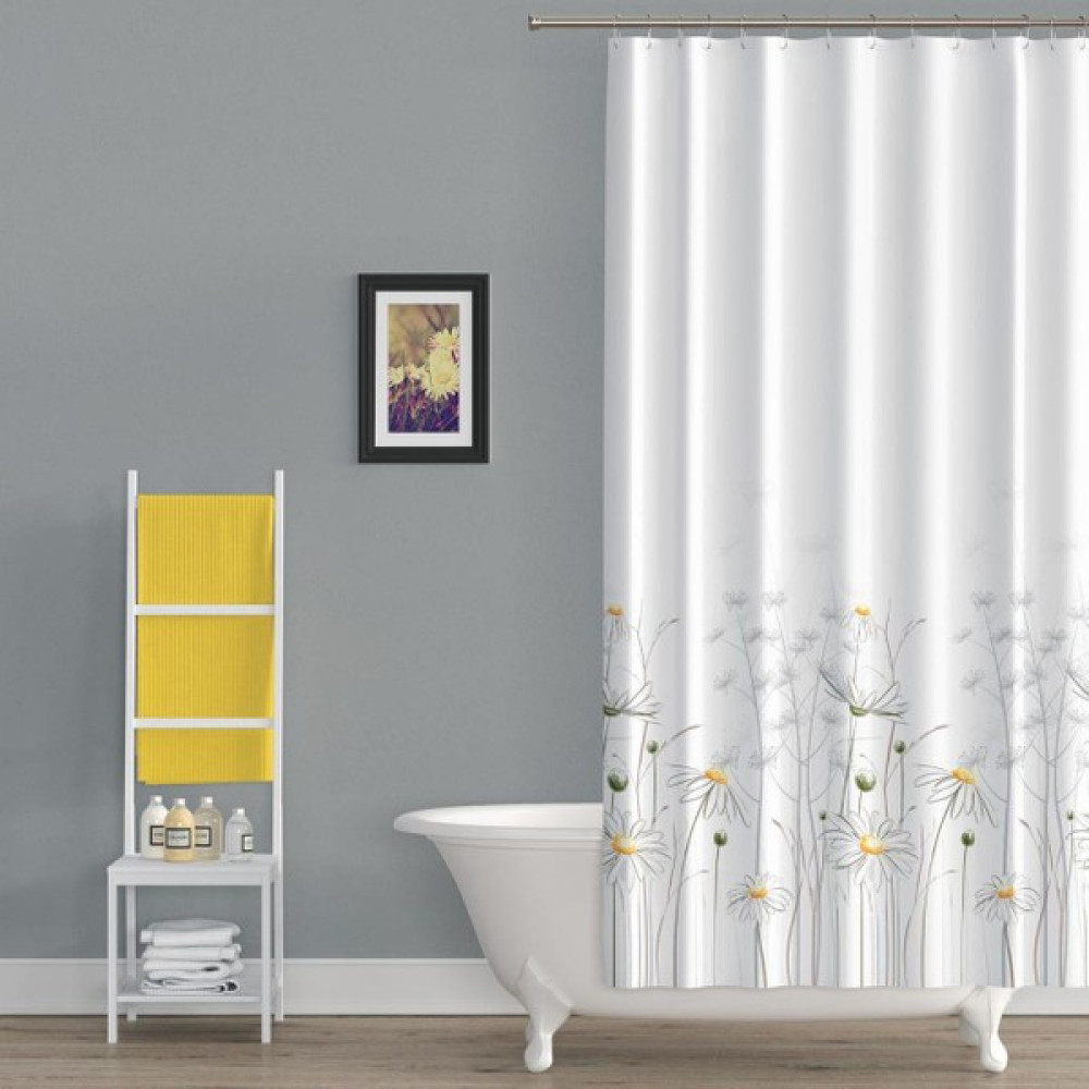 Tropik Banyo Duş Perdesi Çift Kanat 2X110X200CM - Beyaz - 110 x 200 cm Duş / Banyo Perdesi Fiyatı