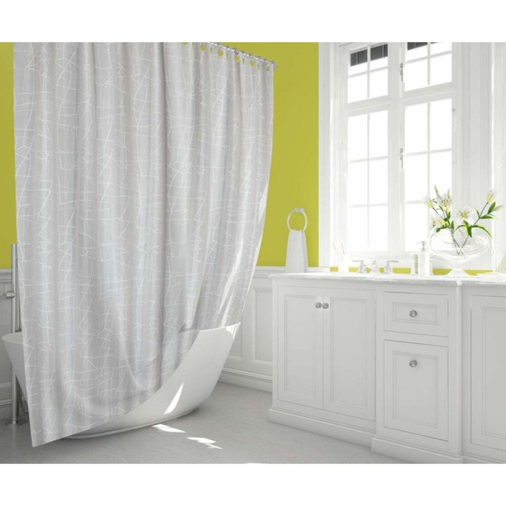 Tropik Duş Perdesi 3182 Model Çift Kanat 2X110X200CM - Gri - Beyaz - 110 x 200 cm Duş / Banyo Perdesi Fiyatı