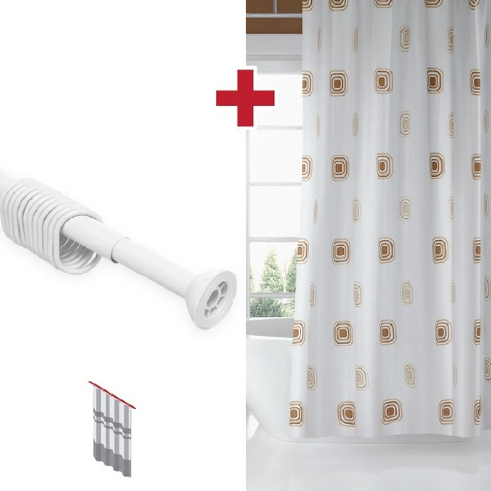 Tropik Home Banyo Perdesi Askı Hediyeli 180X200CM Tek Kanat Duş Perdesi, Kare Desen Banyo Duş Perdesi - 180 x 200 cm - Renkli Duş / Banyo Perdesi Fiyatı