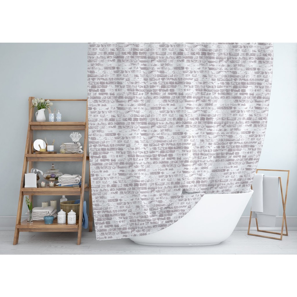 Tropik Home Kahverengi Banyo Perdesi-Halkalı Su Geçirmez Duş Perdesi 180X200 C Halkalı Polyester Kumaş Duş Perde - Gri - Beyaz - 180 x 200 cm Perde Fiyatı