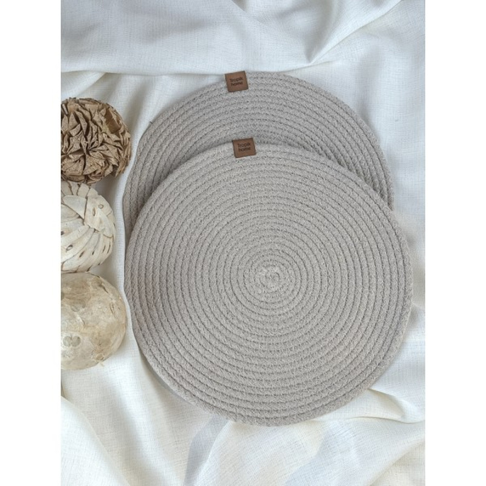 Tropik Home Krem Hasır Supla 2'li Amerikan Servis Şık Çeyiz Takımı Örgü Sunum Tabak Altlığı - 32 x 32 cm Amerikan Servis Fiyatı