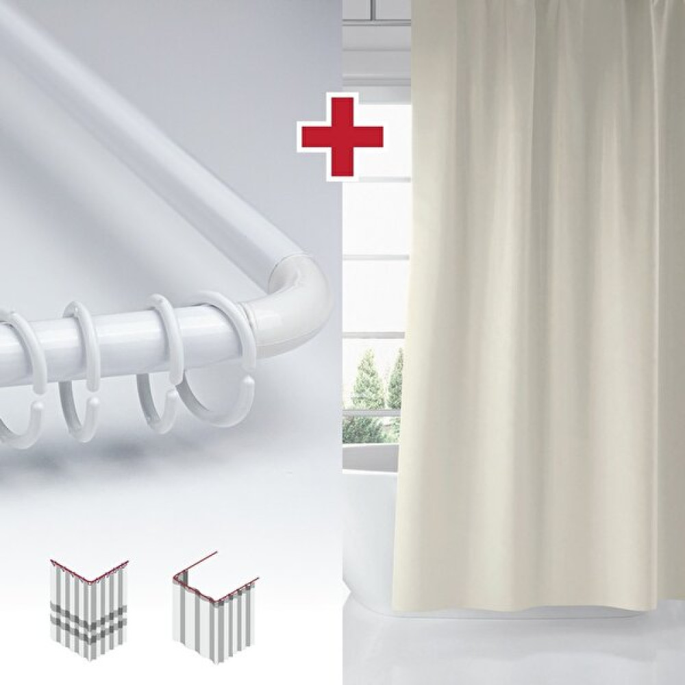 Tropik Home Krem Renk Banyo Perdesi Askı Hediyeli 180X200CM Tek Kanat Duş Perdesi, L Boru Hediyeli - 180 x 200 cm Duş / Banyo Perdesi Fiyatı