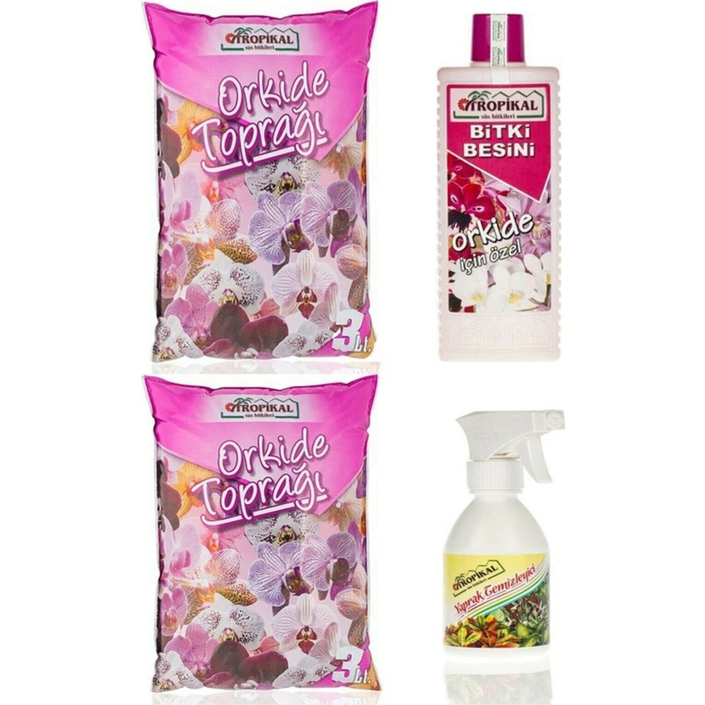 Tropikal Orkide Toprağı 6 Lt Orkide Besini 225 ml Orkide-Top-Besin-Yaprak-Temizleyici Bitki Fiyatı