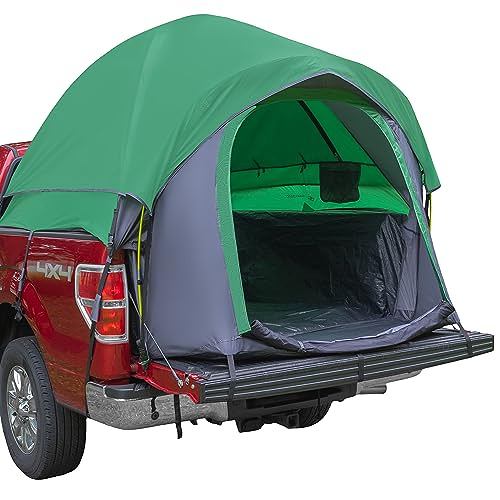 Truck Bed Tent - Water-Resistant Vented Camper Shell - Fits 5.5 to 6ft Truck Bed - 2 Person Camping Tent with Carry Bag by Wakeman Outdoors (Green)