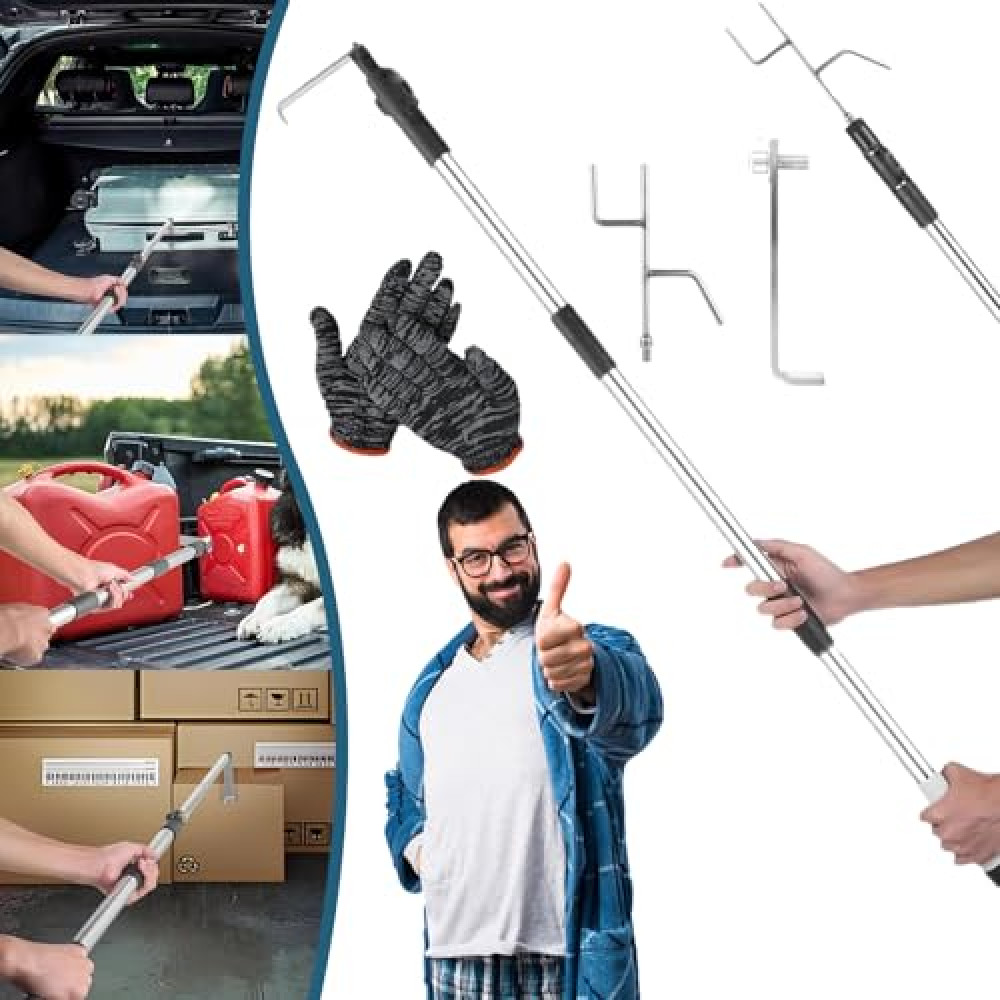 Truck Cargo Grabber, Cargo Grabber Reach Retriever Tool, Bed Buddy Truck Tool Magnetic, Telescoping Pickup Truck Bed Retriever Toolm, Truck Cargo Retriever Telescoping Pole (1.7m-66.9in)