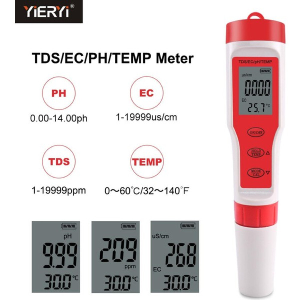 Trucks Habby Yıeryı Portab 4'ü 1 Arada Dijital Ph Tds Ec Metre Sıcaklık Test Cihazı Havuzlar, Içme Suyu, Akvaryumlar Için Su Kalitesi Monitör Test ... Diğer Test ve Ölçüm Cihazları Fiyatı