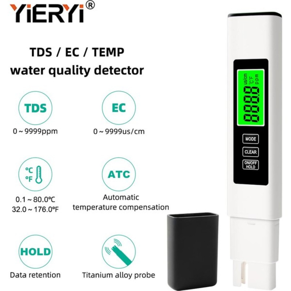 Trucks Habby Yıeryı Su Kalitesi Test Cihazı 3 In1 Tds/ec/sıcaklık Test Kalemi Arkadan Aydınlatmalı Atc Laboratuvar Havuzları Akvaryumlar Için (Yurt... Diğer Test ve Ölçüm Cihazları Fiyatı