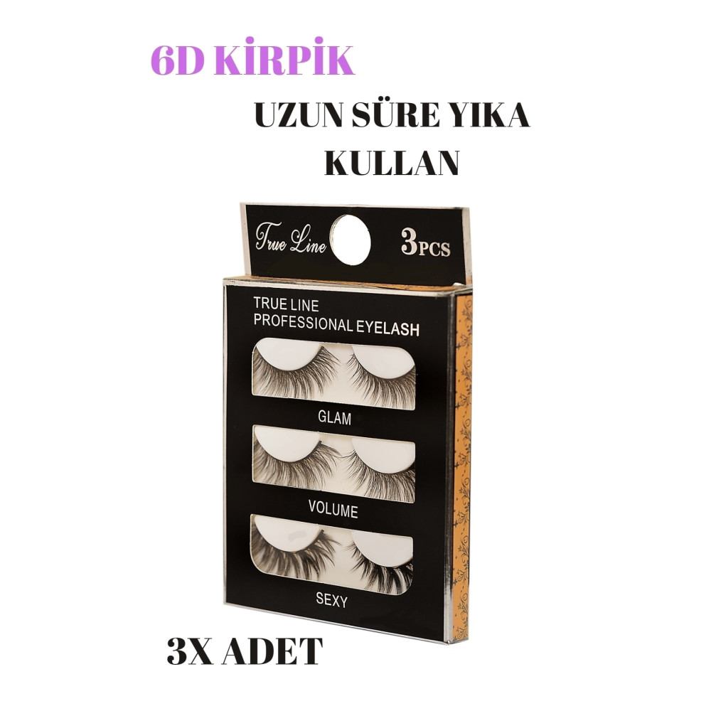 True Line 6d Kirpik Glam Volume Sexy Uzun Süre Yıka Kullan Takma Kirpik Ürünleri Fiyatı