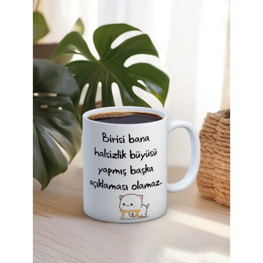 Truego Baskılı Kupa Bardak Seramik Mug - ..büyüsü Yapmış - Beyaz - 1 Adet Oto Boyaları Fiyatı