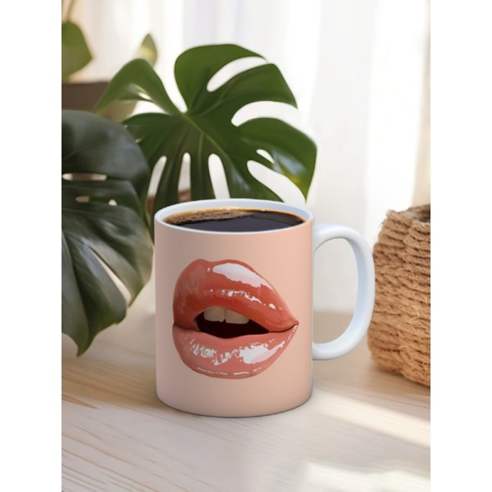 Truego Baskılı Kupa Bardak Seramik Mug - Dudak - Beyaz - 1 Adet Oto Boyaları Fiyatı