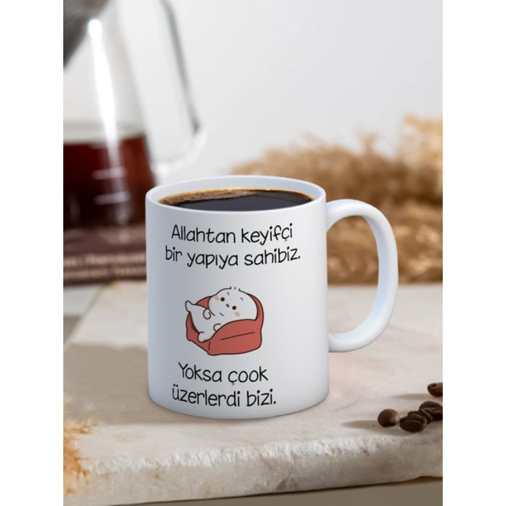 Truego Baskılı Kupa Bardak Seramik Mug - Keyifçi Yapıya Sahibiz.. - 300 ml - Beyaz Oto Boyaları Fiyatı