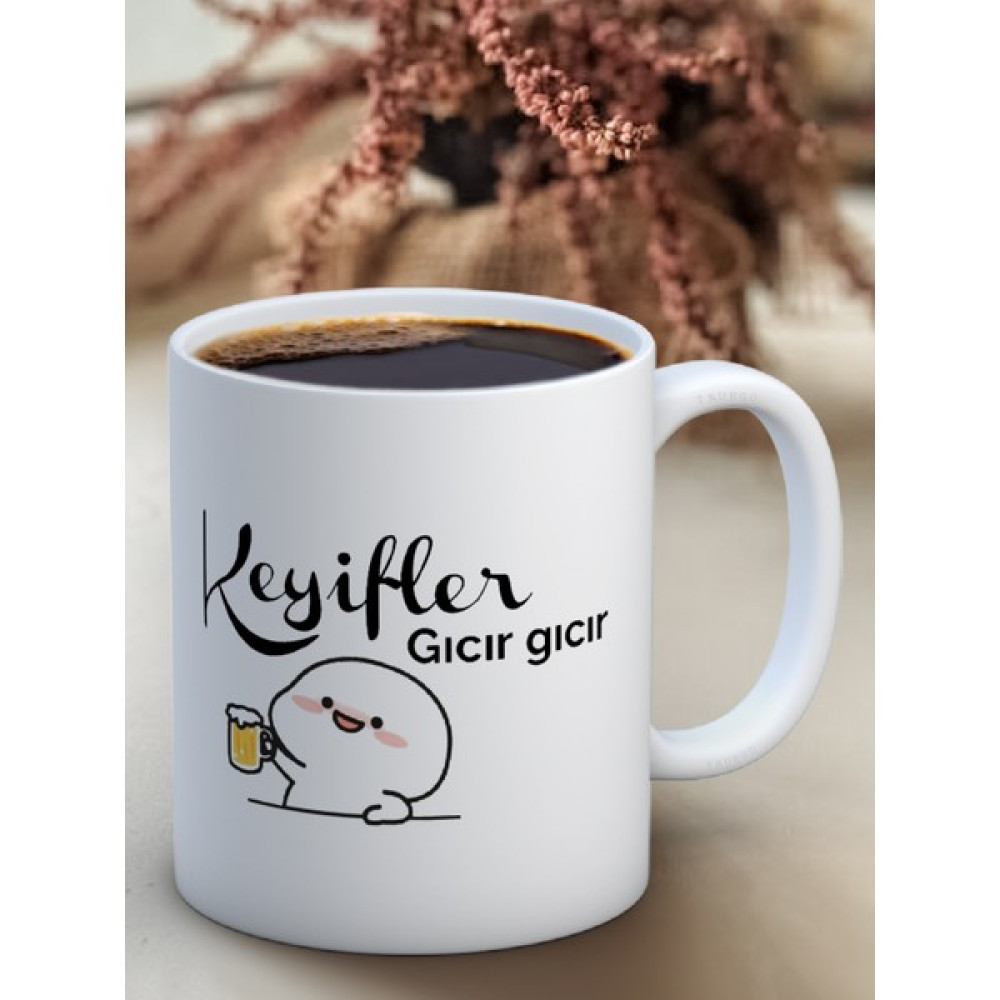 Truego Baskılı Kupa Bardak Seramik Mug - Keyifler Gıcır Gıcır - Beyaz Oto Boyaları Fiyatı