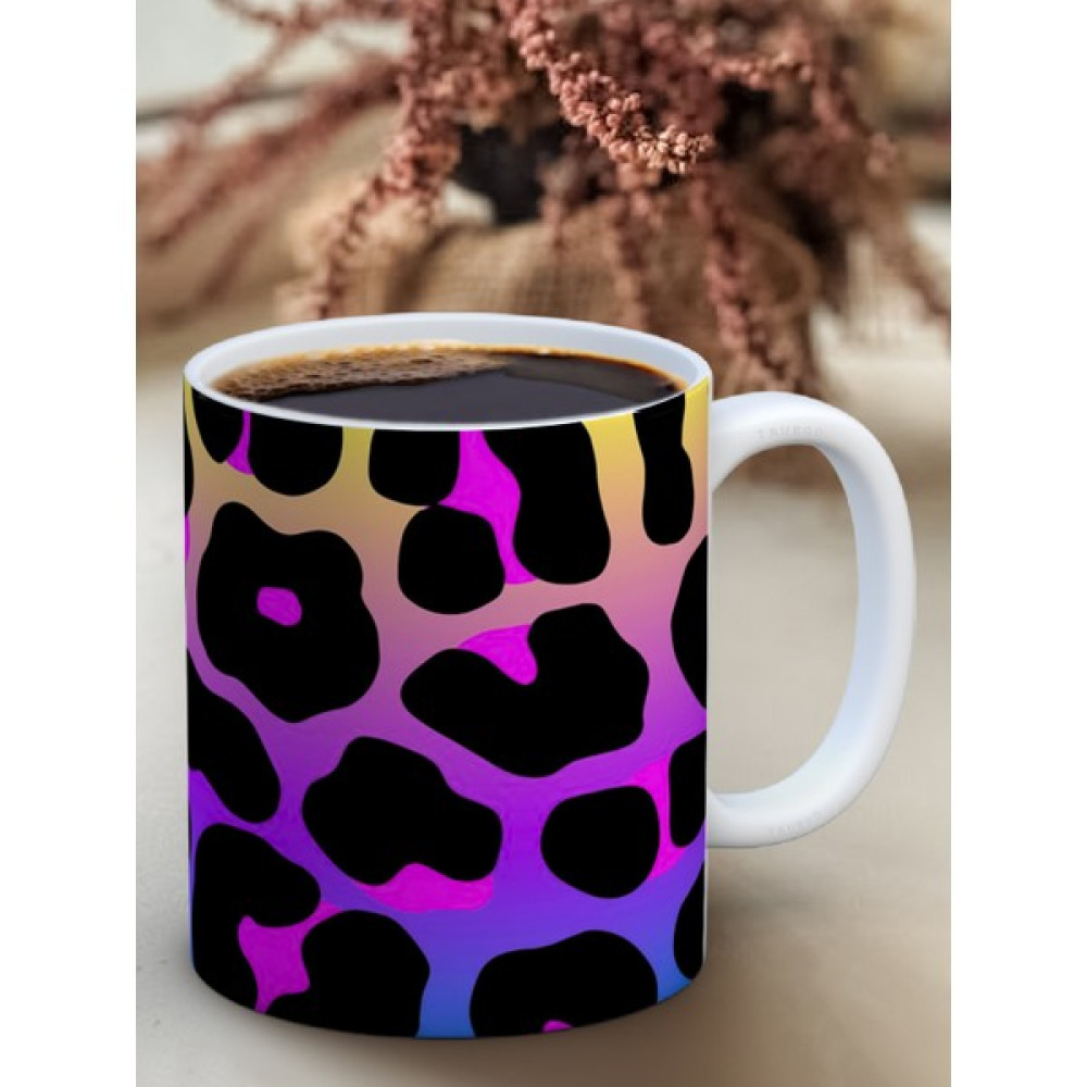 Truego Baskılı Kupa Bardak Seramik Mug - Parlak Leopar Desen Fincan / Bardak / Kahve Takımı Fiyatı