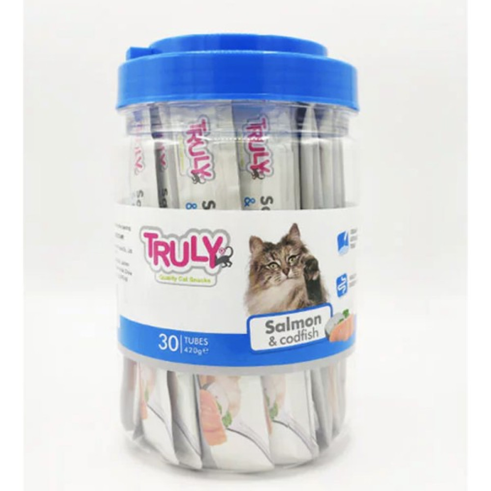 Truly Creamy Lickable Treats Salmon & Codfish Sıvı Kedi Ödül Maması 30x14 Gr Evcil Hayvan Ürünleri Fiyatı