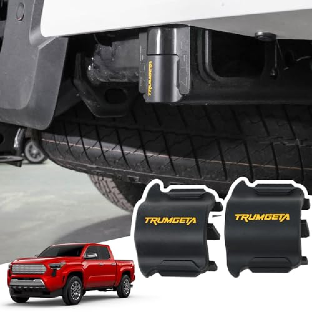 Trumgeta 2PCS Rear Bumper Crossmember End Caps for 4th Gen Toyota Tacoma Accessories 2024 2025 Waterproof Black Rubber Stopper Cover Protection