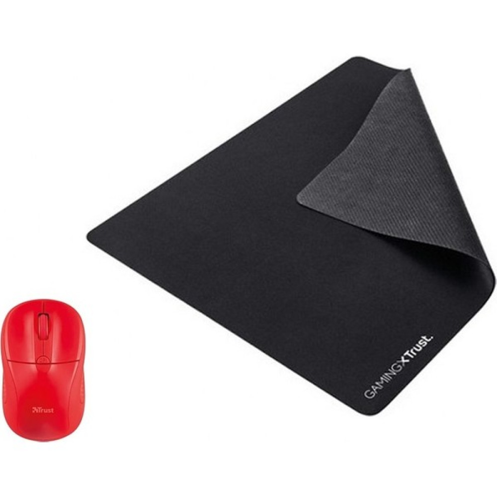 Trust 20787 Primo Kablosuz Mouse Kırmızı + Mouse Pad - Kırmızı - Siyah Mouse Pad Fiyatı