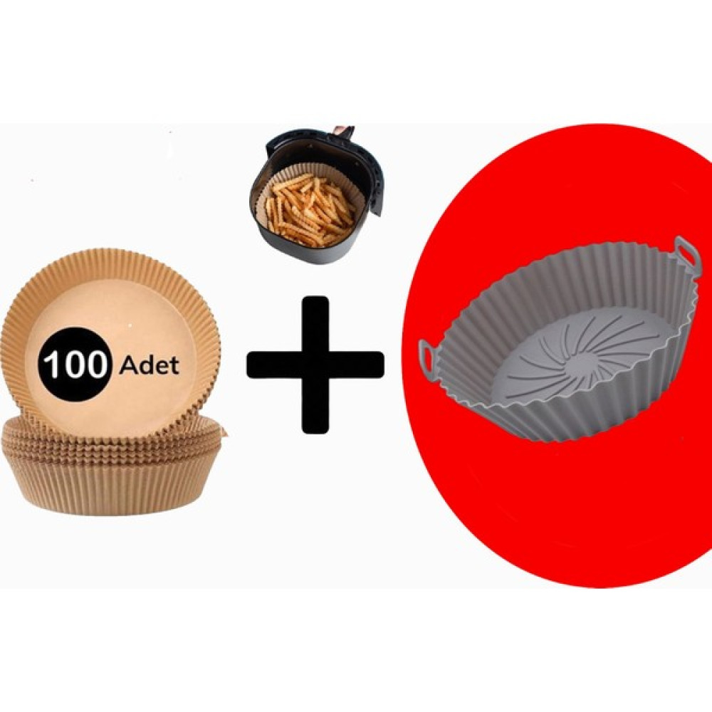 Trustmoda Avantajlı Set Her Modele Uyumlu 100 Adet Pişirme Kağıdı & Airfryer Silikon Kap Pişirme Kağıdı Fiyatı