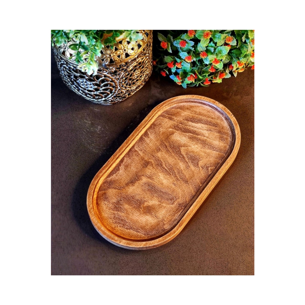 TRUSTMODA Doğal Ahşap (21 Cm X 11 Cm) Amber Renk Sıvı Yağlık Altı / Yağdanlık Standı Sunum Tabağı Mutfak Gereçleri Fiyatı
