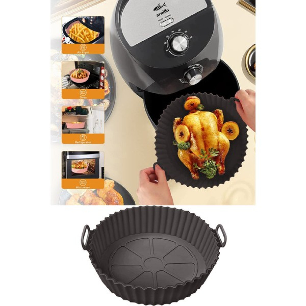 Trustmoda Tüm Airfryerlara Uyumlu Antrasit Renk Silikon Pişirme Kabı - Airfryer Silikon Kap - Bpa Free-1 Adet Kek Kalıpları Fiyatı