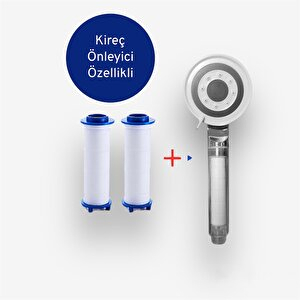 Truva Fonksiyonlu Krom Beyaz Çelik Filtreli Kireç Önleyici Yüksek Basınçlı Tasarruflu Banyo Duş Başlığı 2 Adet Yedek Filtreli Vitrifiye Fiyatı