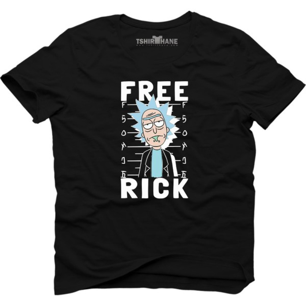 Tshirthane Free Rick Siyah Erkek T-Shirt Erkek T-shirt Fiyatı