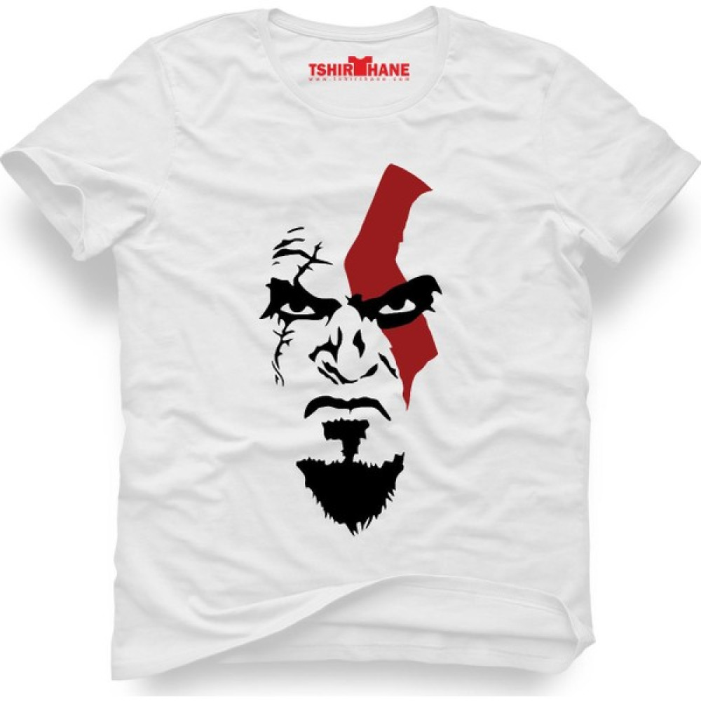 Tshirthane God Of War Beyaz Erkek T-Shirt Erkek T-shirt Fiyatı
