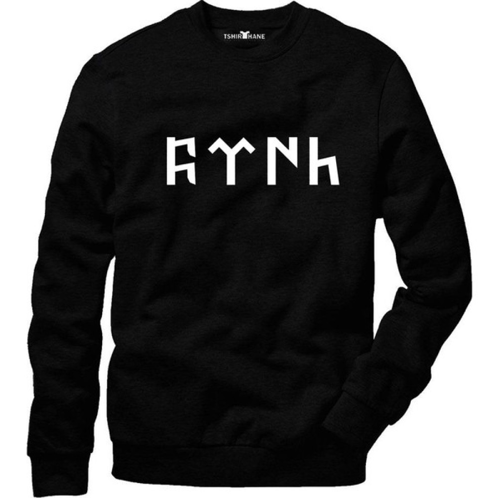 Tshirthane Göktürkçe Türk Erkek Uzun Kollu Bisiklet Yaka  Sweatshirt Erkek Sweatshirt Fiyatı