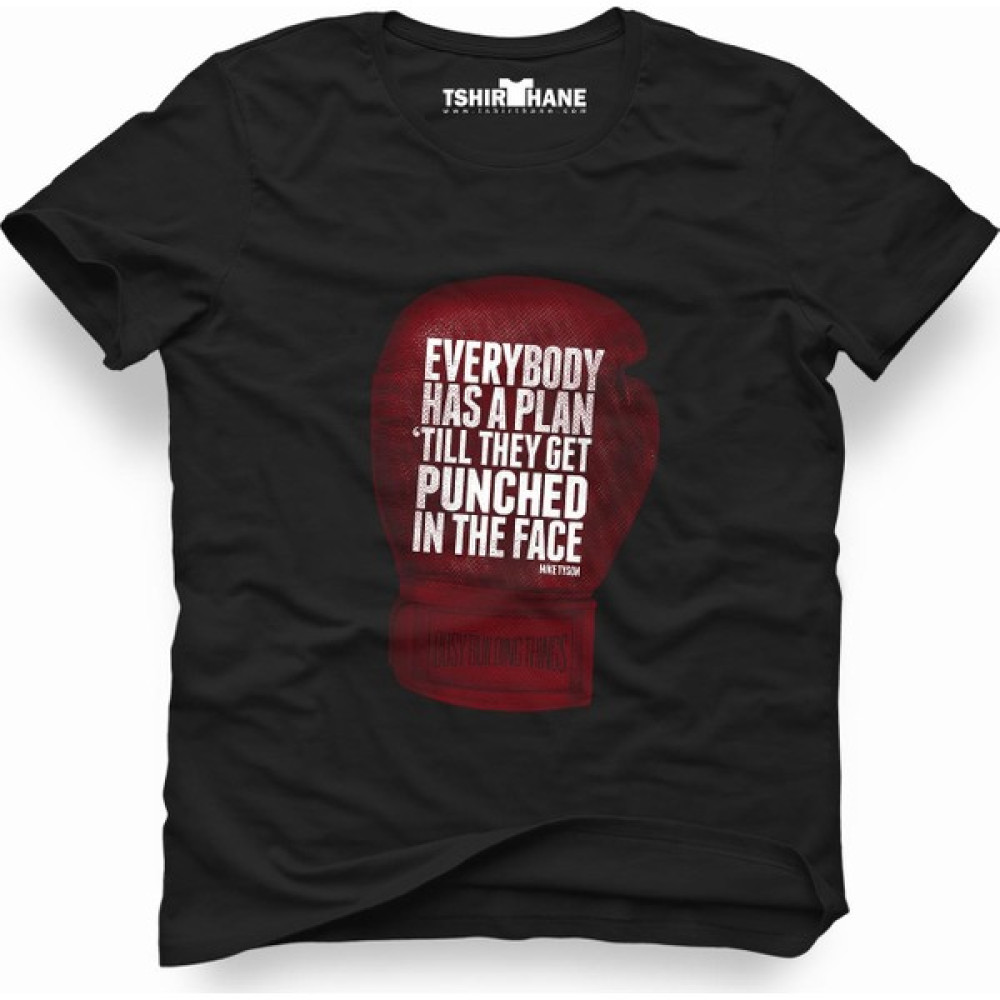 Tshirthane Mike tyson everybody has a plan Erkek T-Shirt Erkek T-shirt Fiyatı